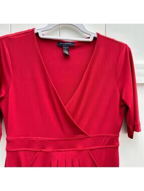 Banana Republic Rust Red Half Sleeve Wrap Front Dress with Pockets | Size Small